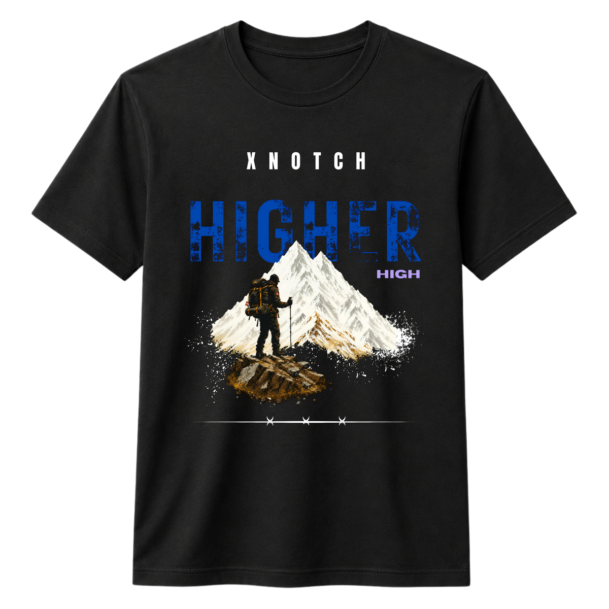 Higher High Graphic Printed 100% Cotton T-Shirt - Black