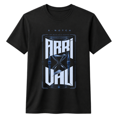 ARRIVAL | Premium Graphic Printed Cotton T-Shirt | X NOTCH - Black