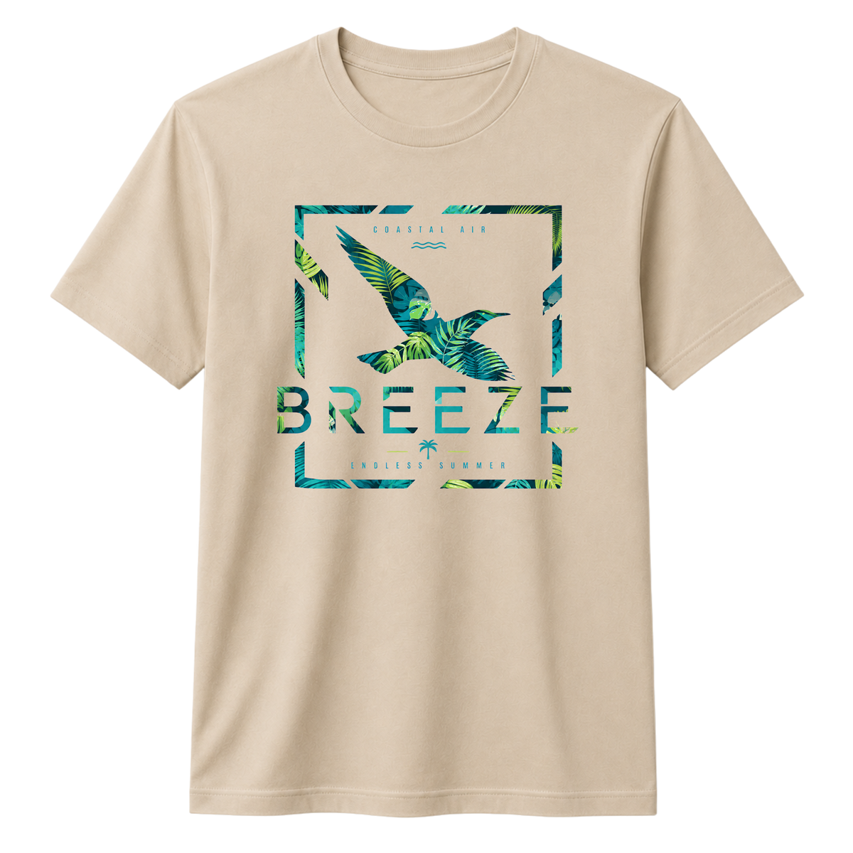 BREEZE 100% Cotton T-shirt , X NOTCH - Beige