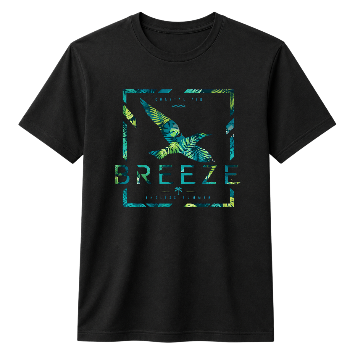 BREEZE 100% Cotton T-shirt , X NOTCH - Black
