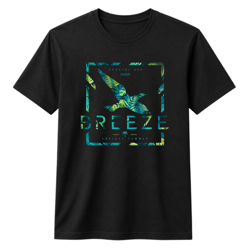 BREEZE 100% Cotton T-shirt , X NOTCH - Black
