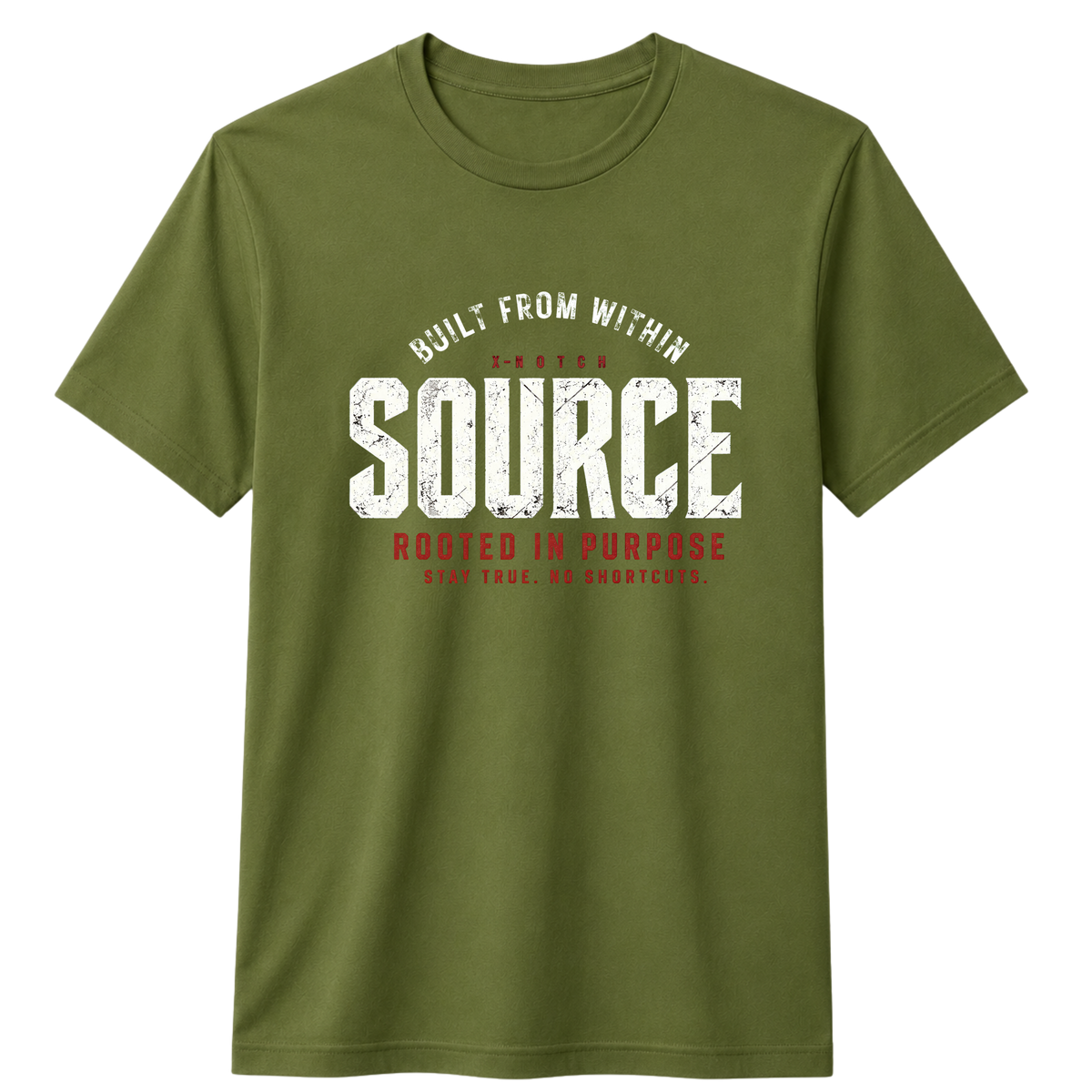 Source 100% Cotton Graphic T-shirt X NOTCH - Olive green