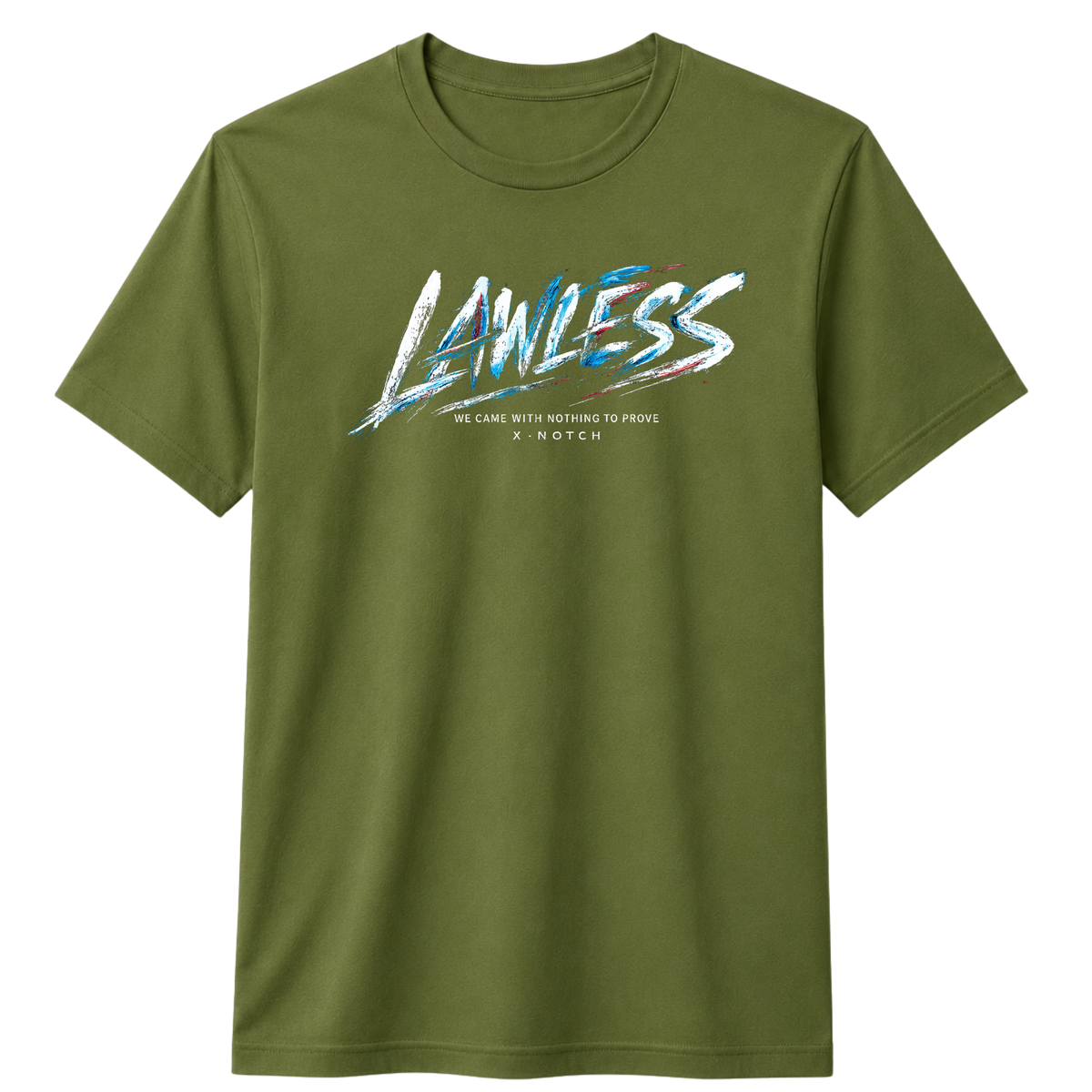 LAWLESS 100% Cotton T-shirt X NOTCH - Olive green
