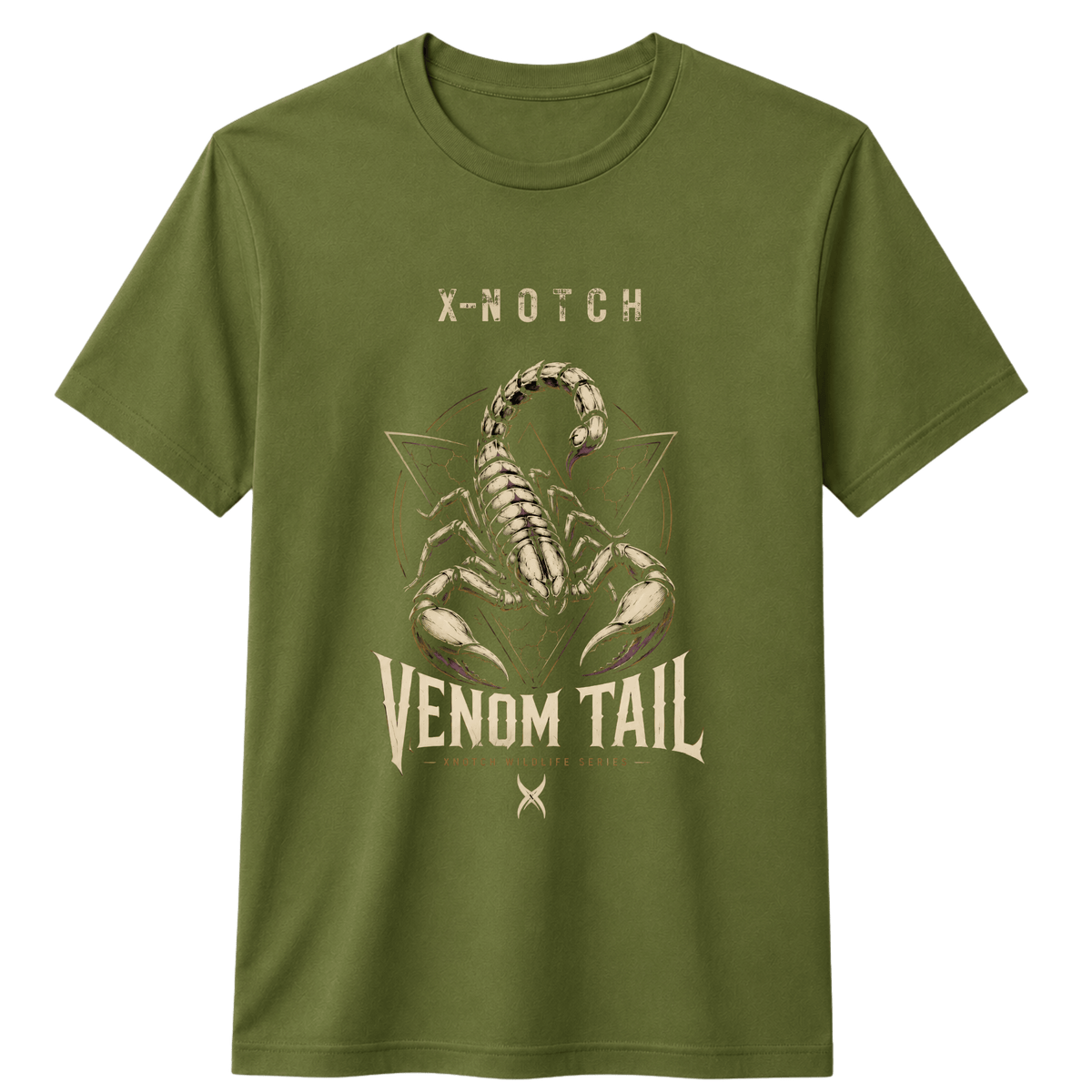 VENOM TAIL 100% Cotton T-shirt X NOTCH - Olive green