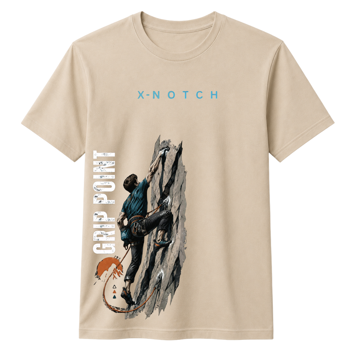 GRIP POINT 100% Cotton T-shirt X NOTCH - Beige