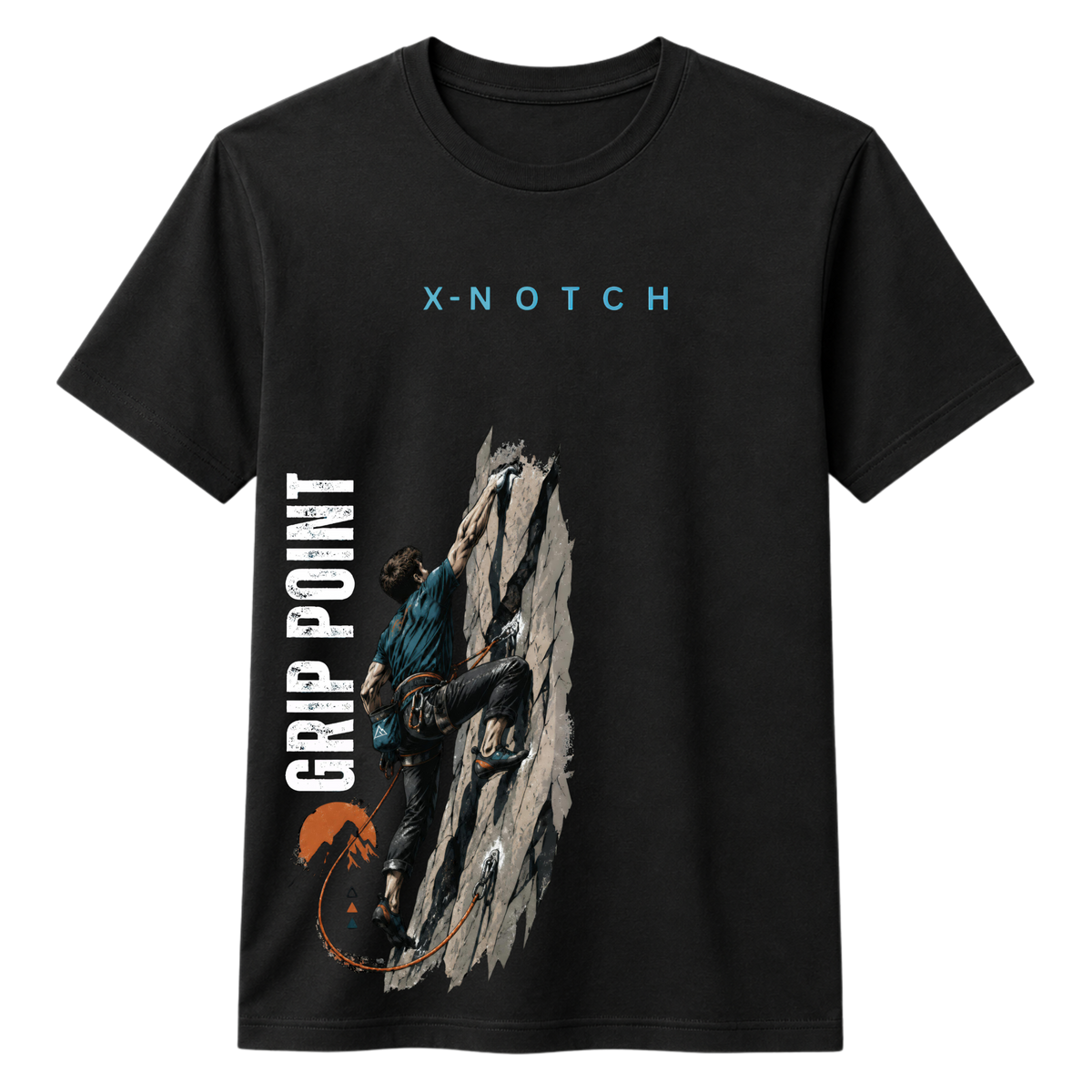 GRIP POINT 100% Cotton T-shirt X NOTCH - Black