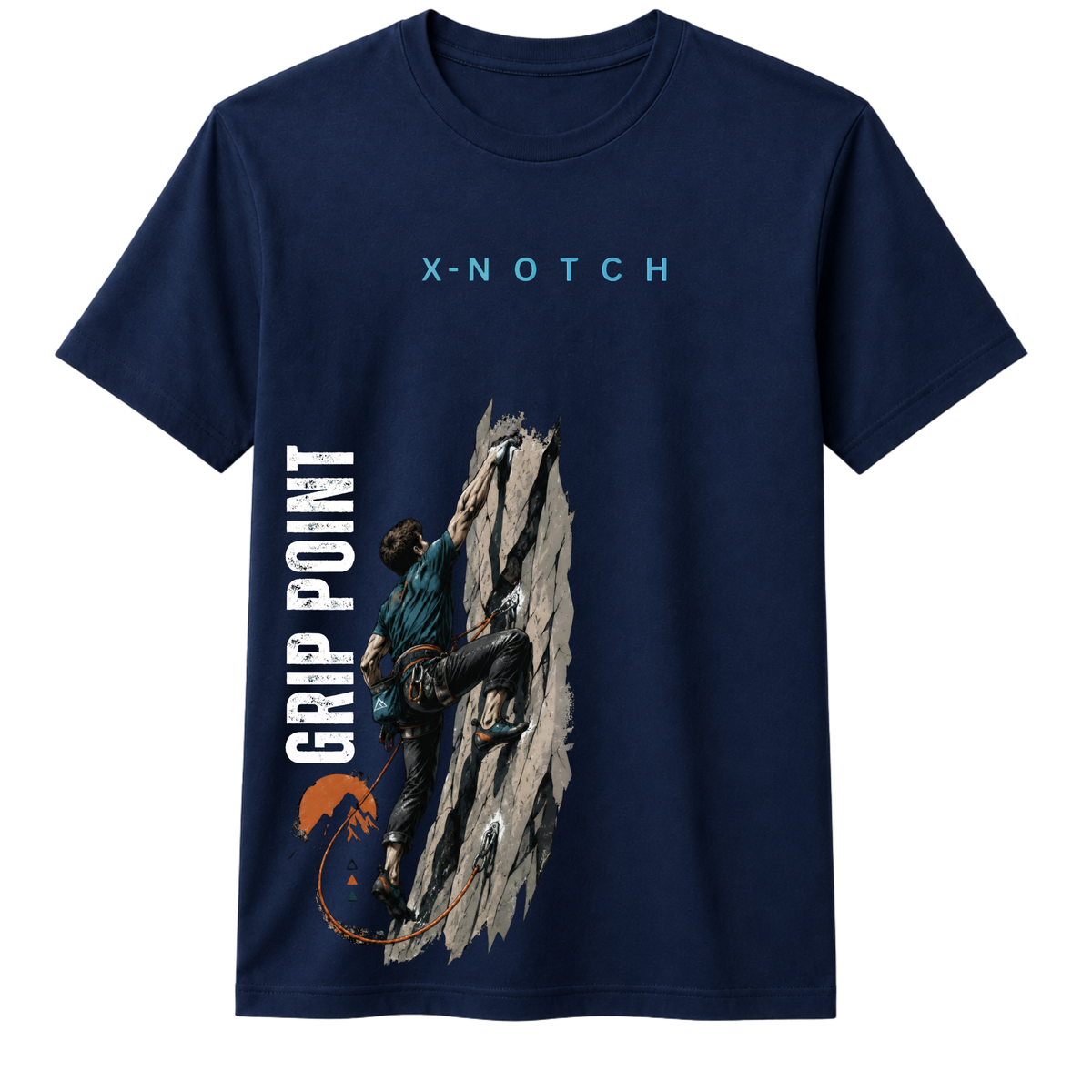 GRIP POINT 100% Cotton T-shirt X NOTCH - Navy Blue