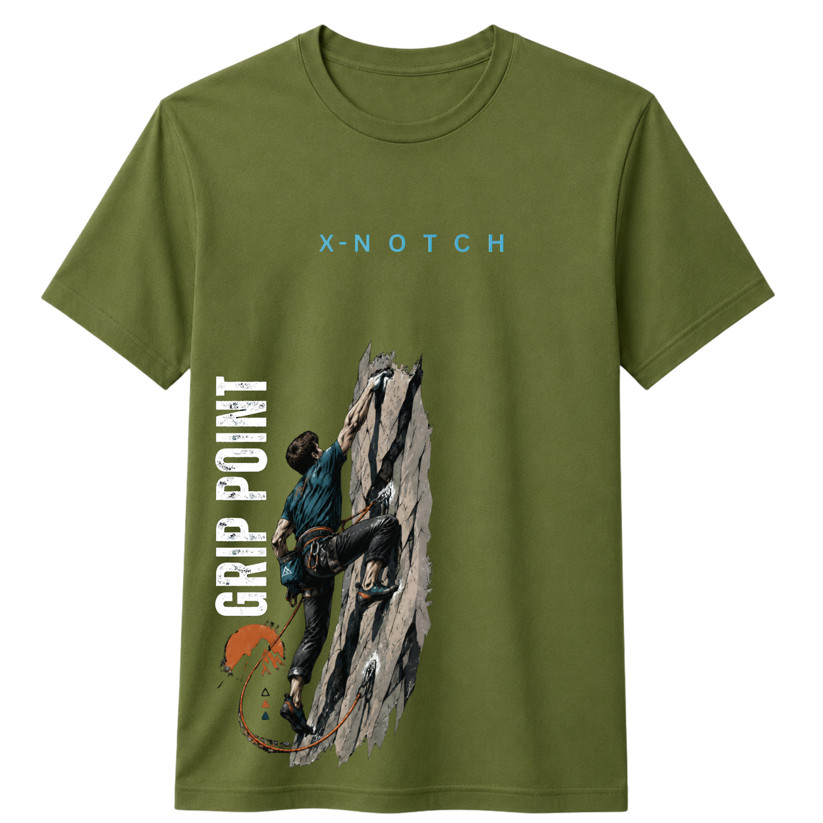 GRIP POINT 100% Cotton T-shirt X NOTCH - Olive green