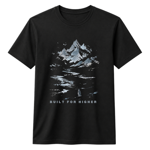 BUILT FOR HIGHER 100% Cotton T-shirt X NOTCH - Black
