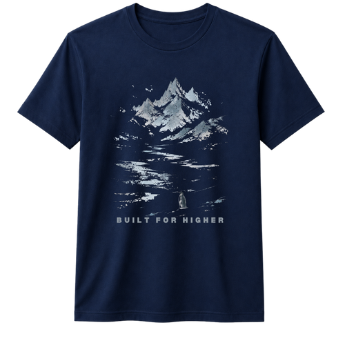 BUILT FOR HIGHER 100% Cotton T-shirt X NOTCH - Navy Blue