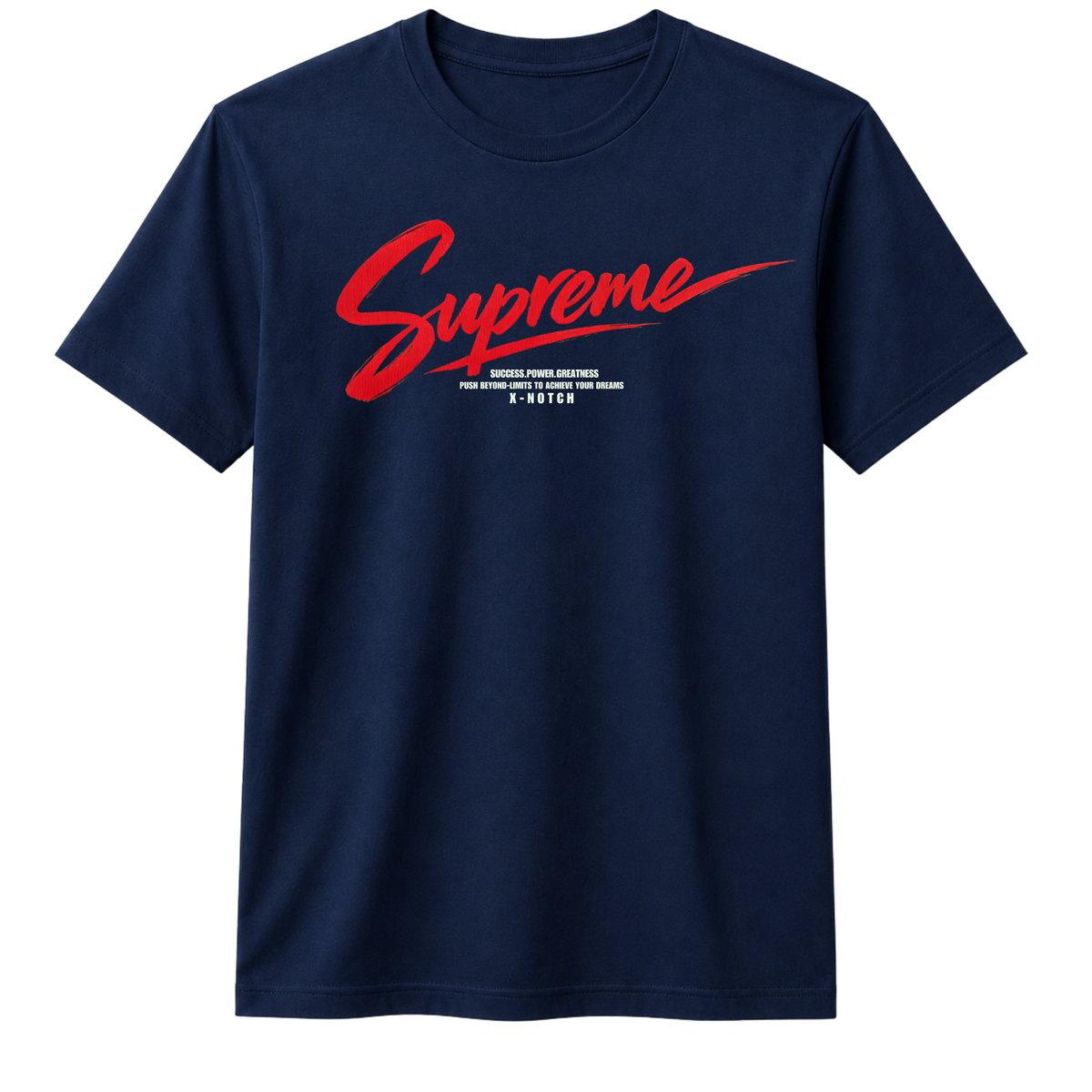SUPREME 100% Cotton T-shirt X NOTCH - Navy Blue
