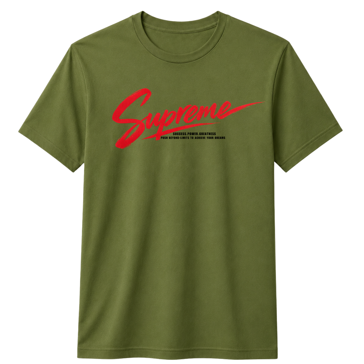 SUPREME 100% Cotton T-shirt X NOTCH - Olive green