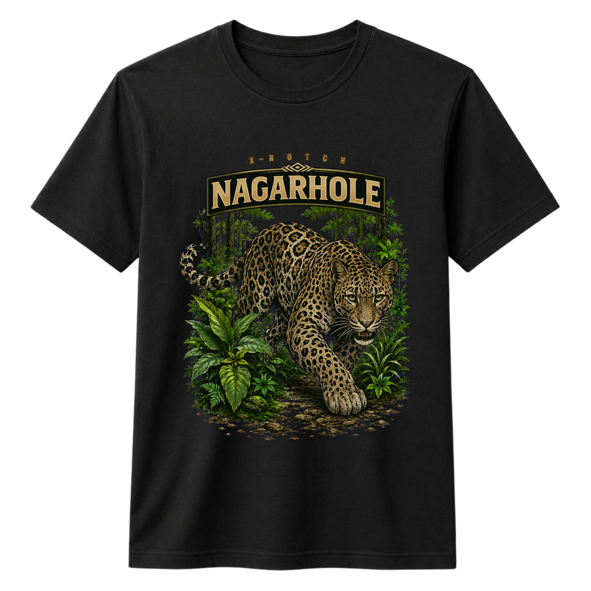 Nagarhole Leopard 100% Cotton T-shirt X NOTCH - Black