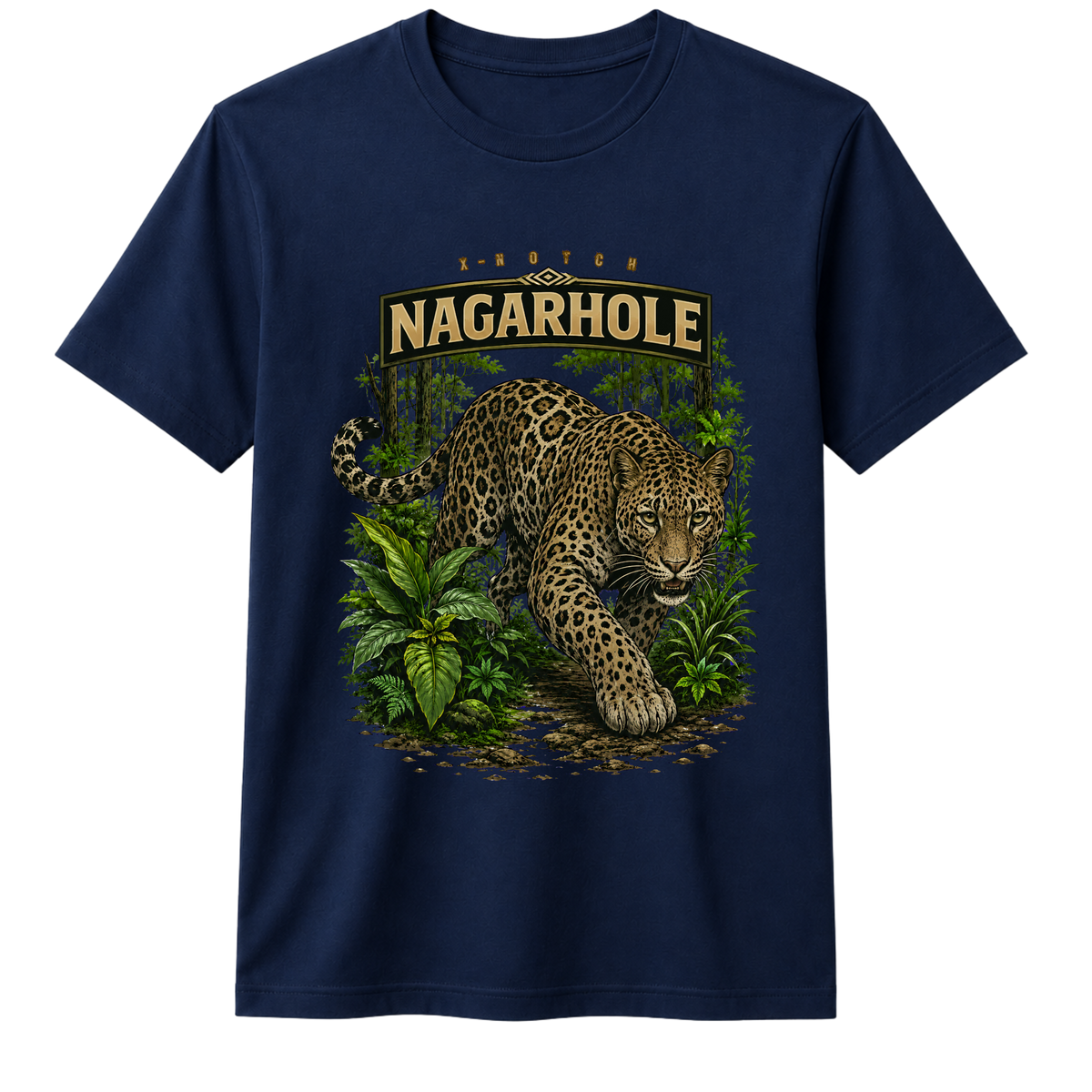 Nagarhole Leopard 100% Cotton T-shirt X NOTCH - Navy Blue