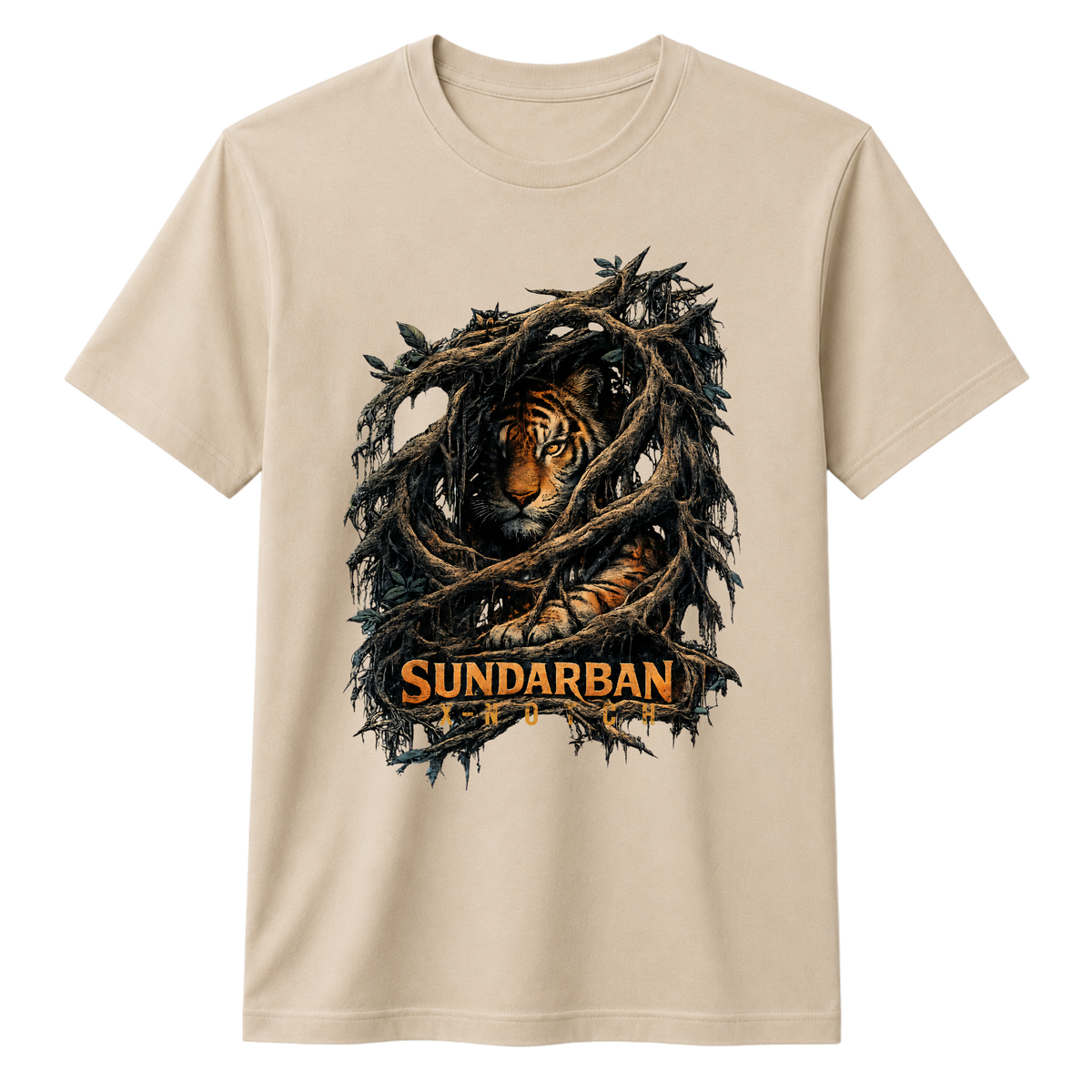 Sundarban Tiger 100% Cotton T-shirt X NOTCH - Beige