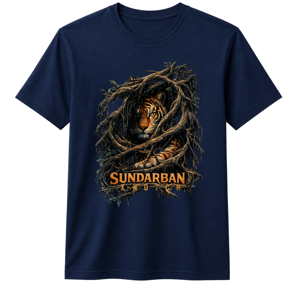 Sundarban Tiger 100% Cotton T-shirt X NOTCH - Navy Blue