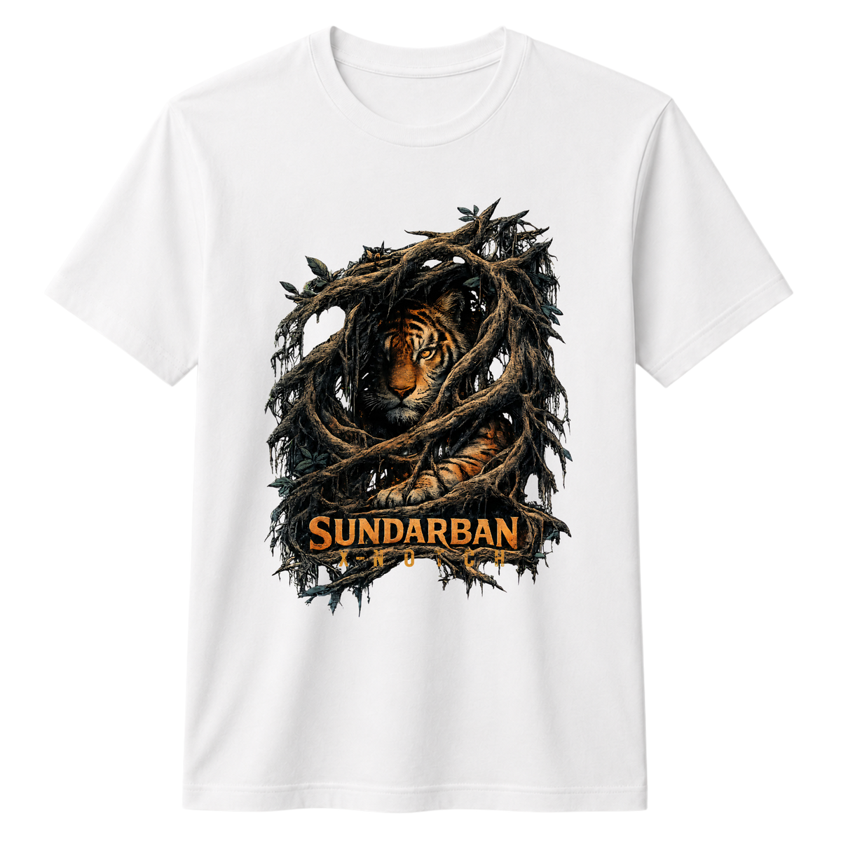 Sundarban Tiger 100% Cotton T-shirt X NOTCH - White