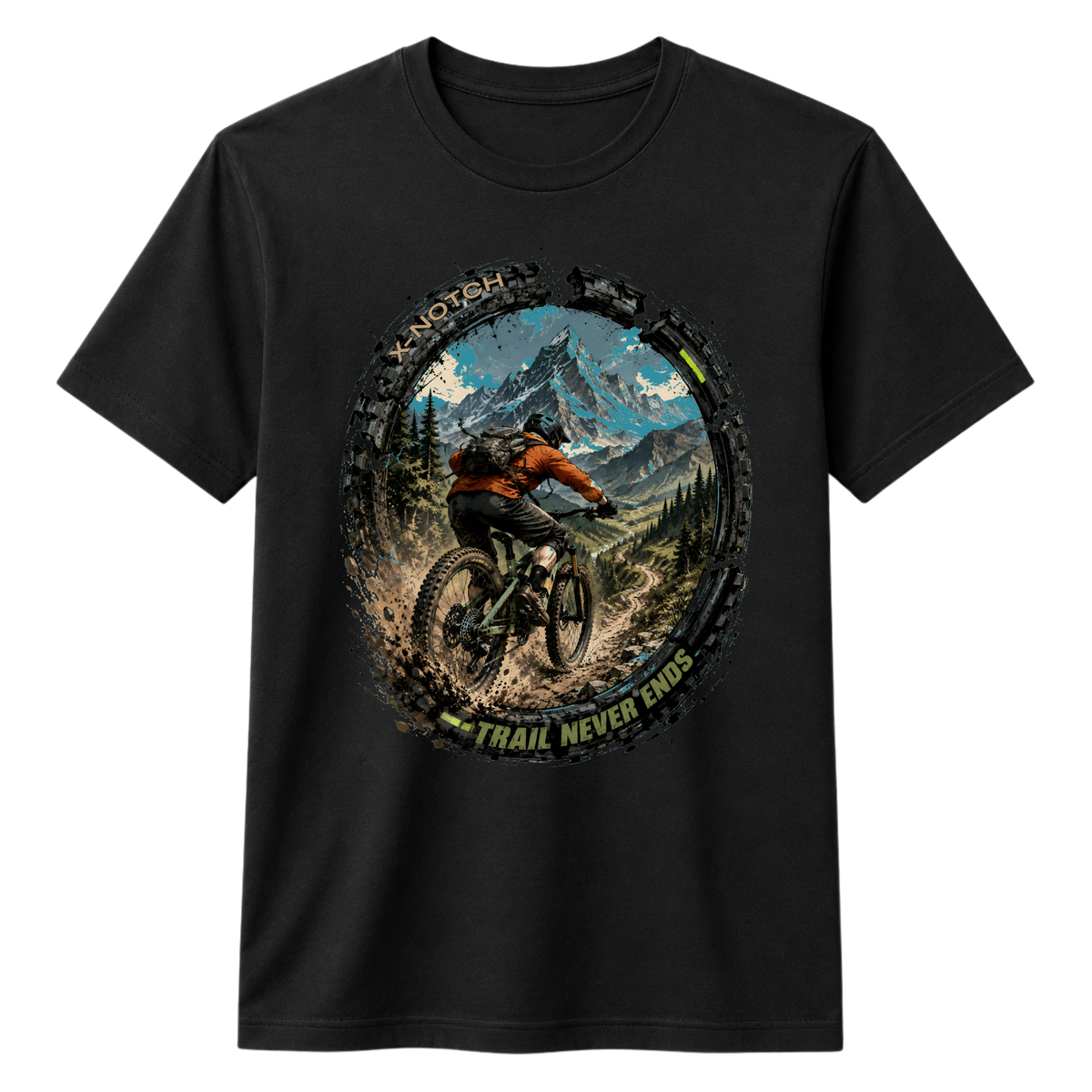 Trail Never End 100% Cotton T-shirt X NOTCH - Black