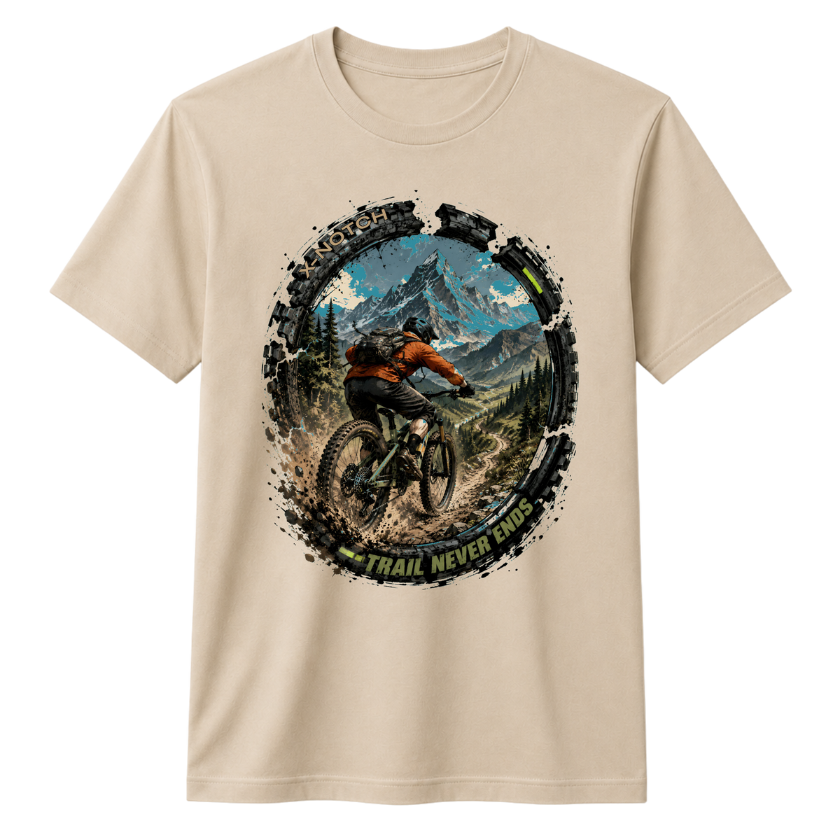 Trail Never End 100% Cotton T-shirt X NOTCH - Beige