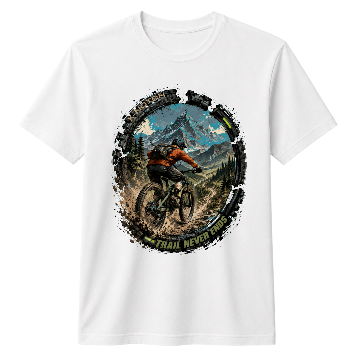 Trail Never End 100% Cotton T-shirt X NOTCH - White