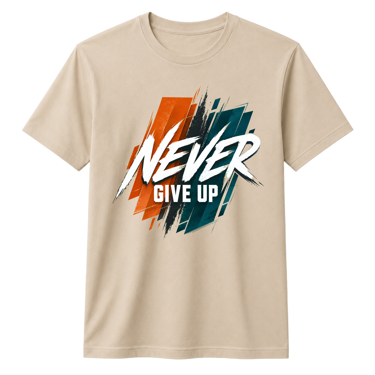 Never Give Up 100% Cotton T-shirt X NOTCH - Beige