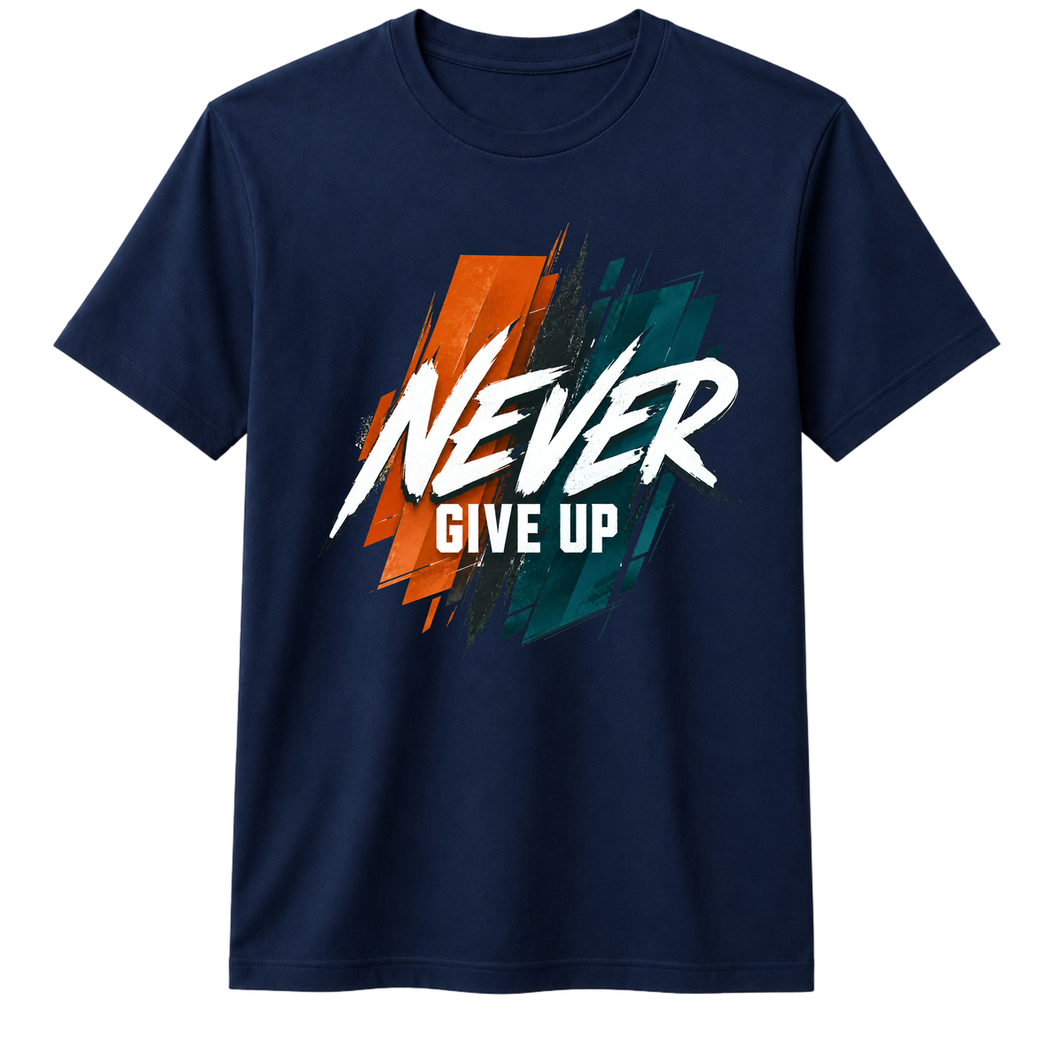 Never Give Up 100% Cotton T-shirt X NOTCH - Navy Blue