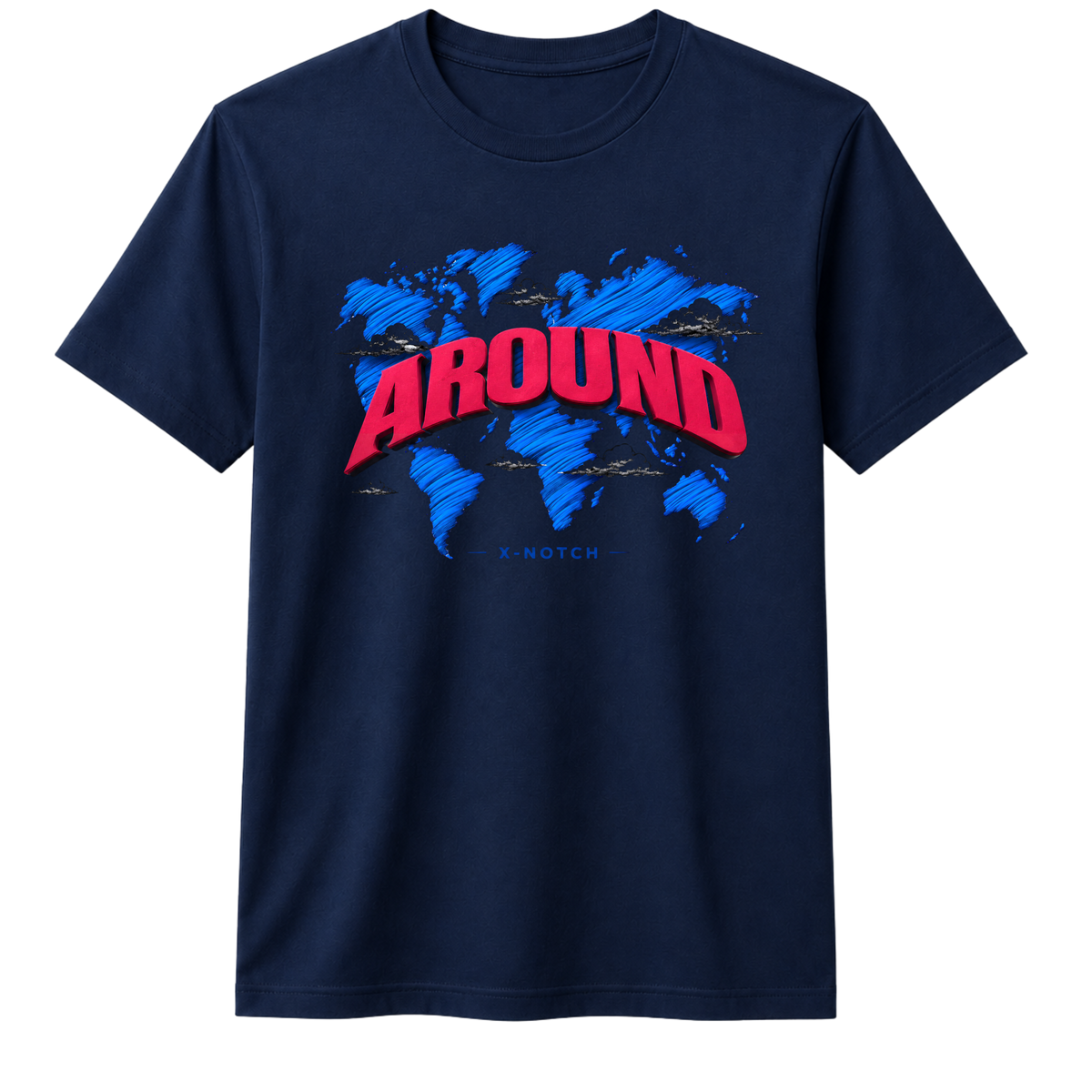 Around 100% Cotton T-shirt X NOTCH - Navy Blue