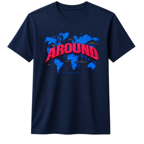 Around 100% Cotton T-shirt X NOTCH - Navy Blue