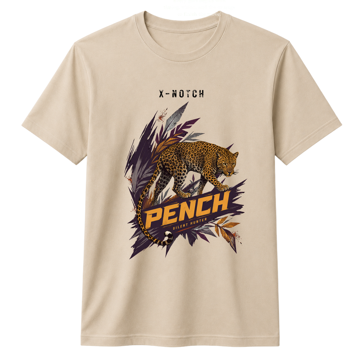 Pench Silent Hunter Leopard 100% Cotton T-shirt X NOTCH - Beige