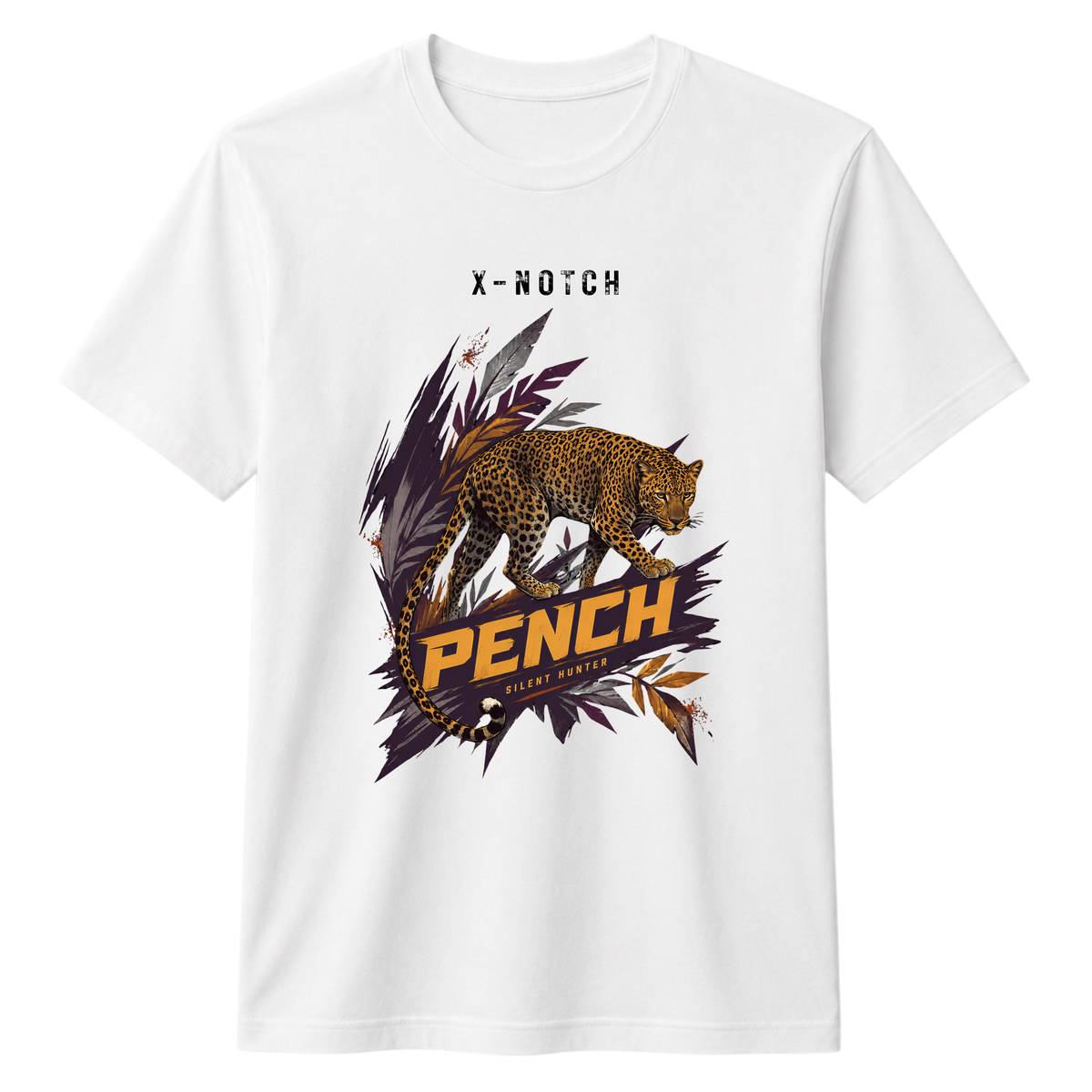 Pench Silent Hunter Leopard 100% Cotton T-shirt X NOTCH - White
