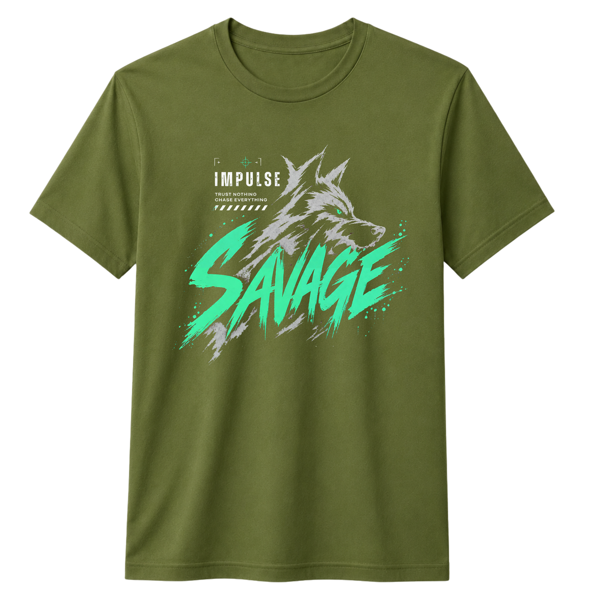 Savage 100% Cotton T-shirt X NOTCH - Olive green