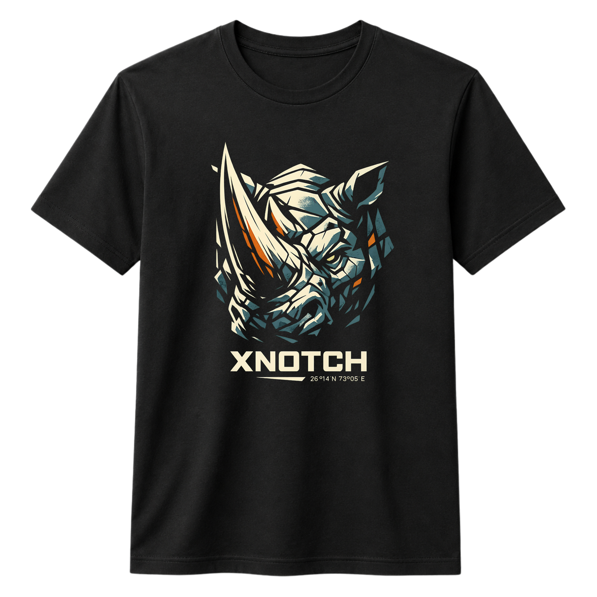 Rhino Forge Graphic 100% Cotton T-shirt X NOTCH - Black