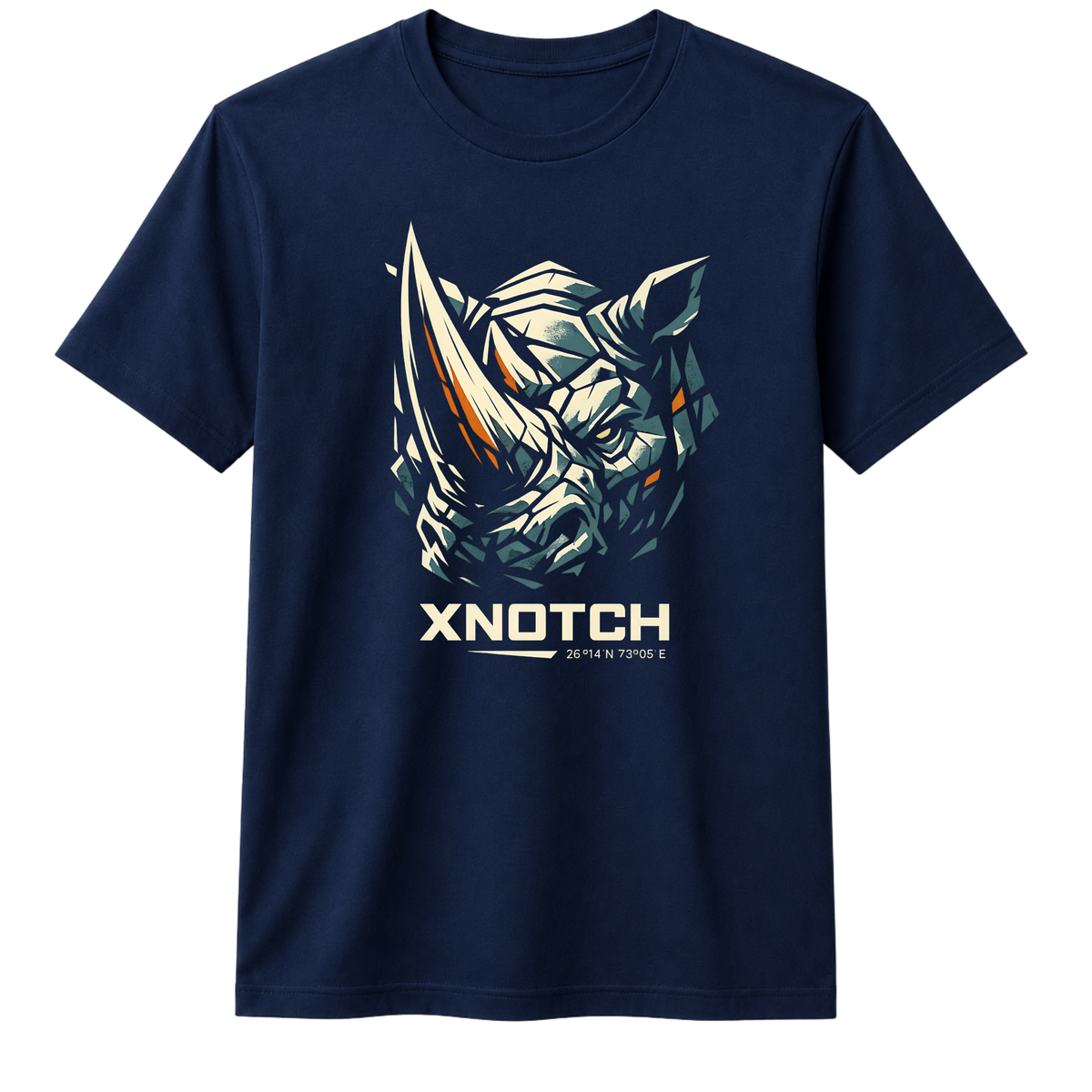 Rhino Forge Graphic 100% Cotton T-shirt X NOTCH - Navy Blue