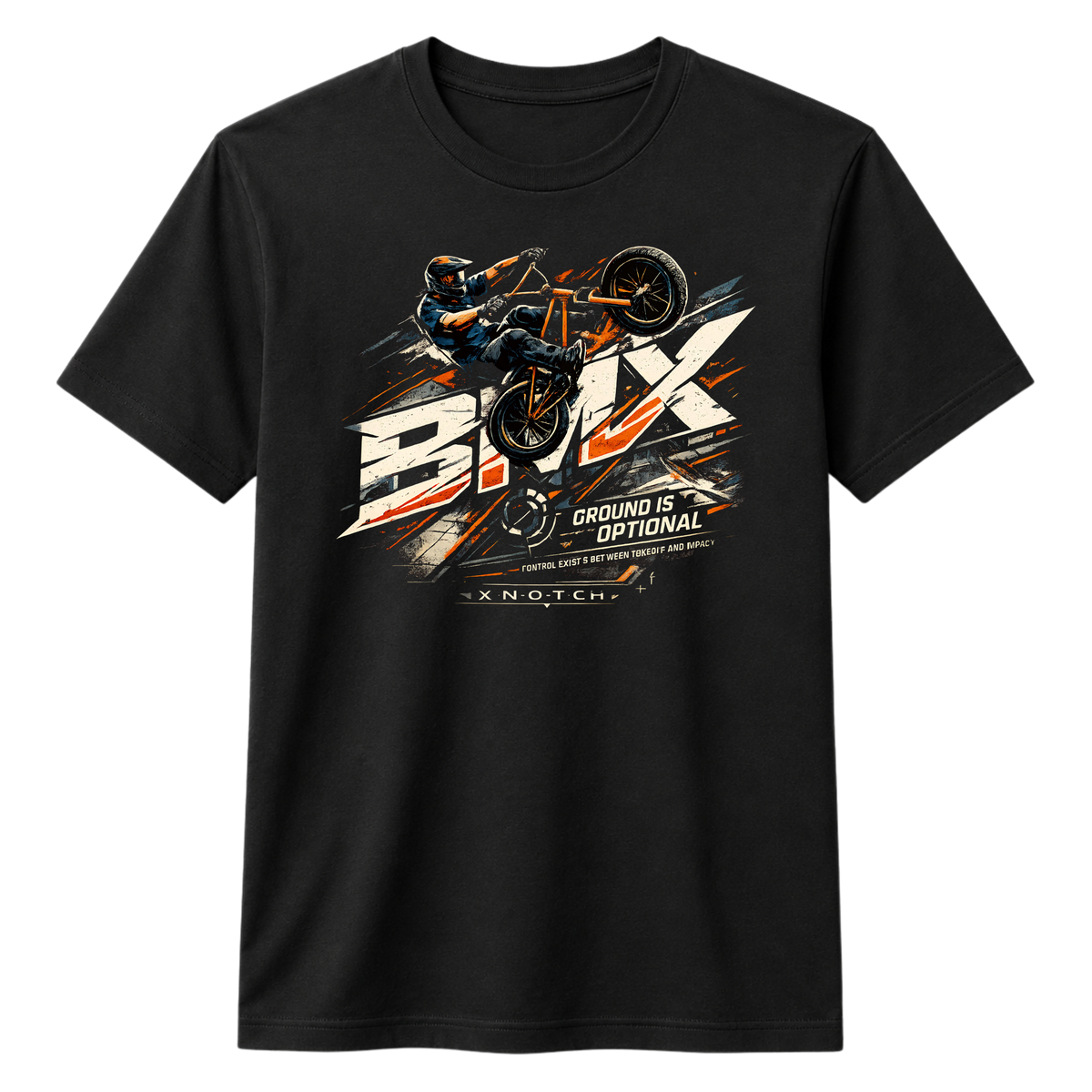 BMX Graphic 100% Cotton T-shirt X NOTCH - Black