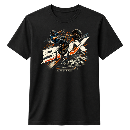 BMX Graphic 100% Cotton T-shirt X NOTCH - Black