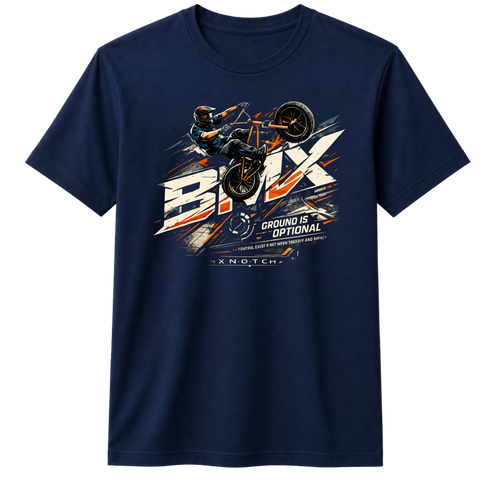 BMX Graphic 100% Cotton T-shirt X NOTCH - Navy Blue