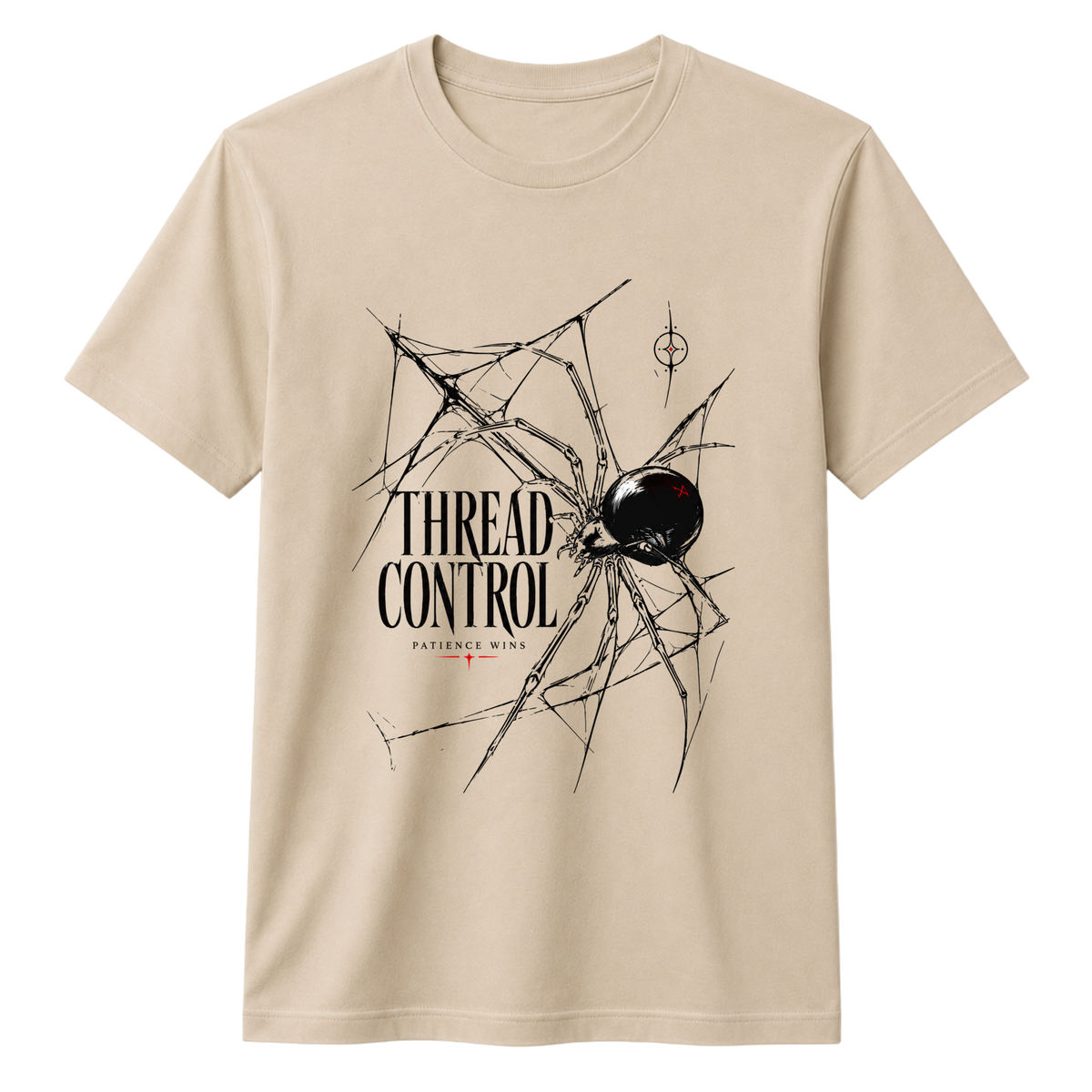 Thread Control Spider Graphic 100% Cotton T-shirt X NOTCH - Beige