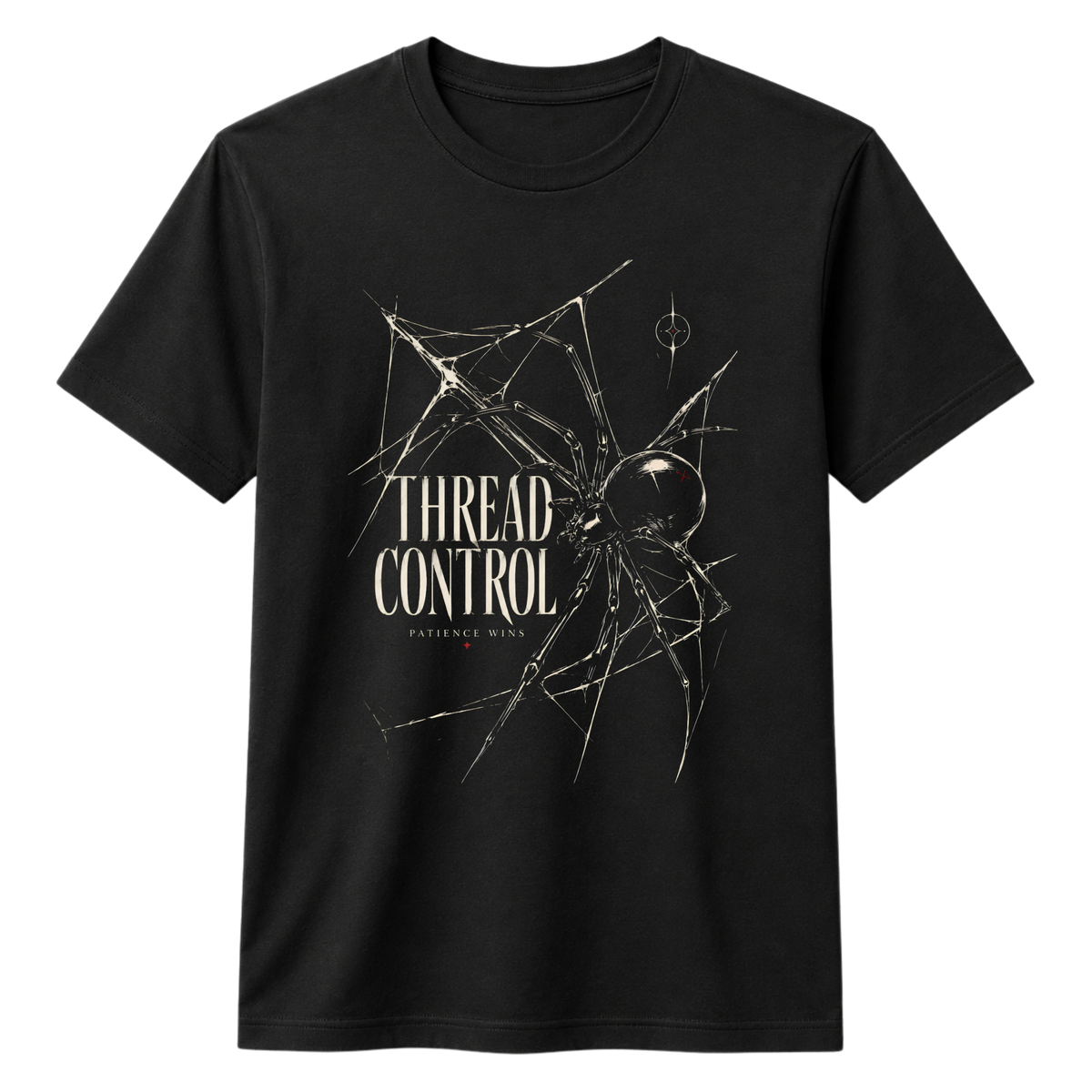 Thread Control Spider Graphic 100% Cotton T-shirt X NOTCH - Black