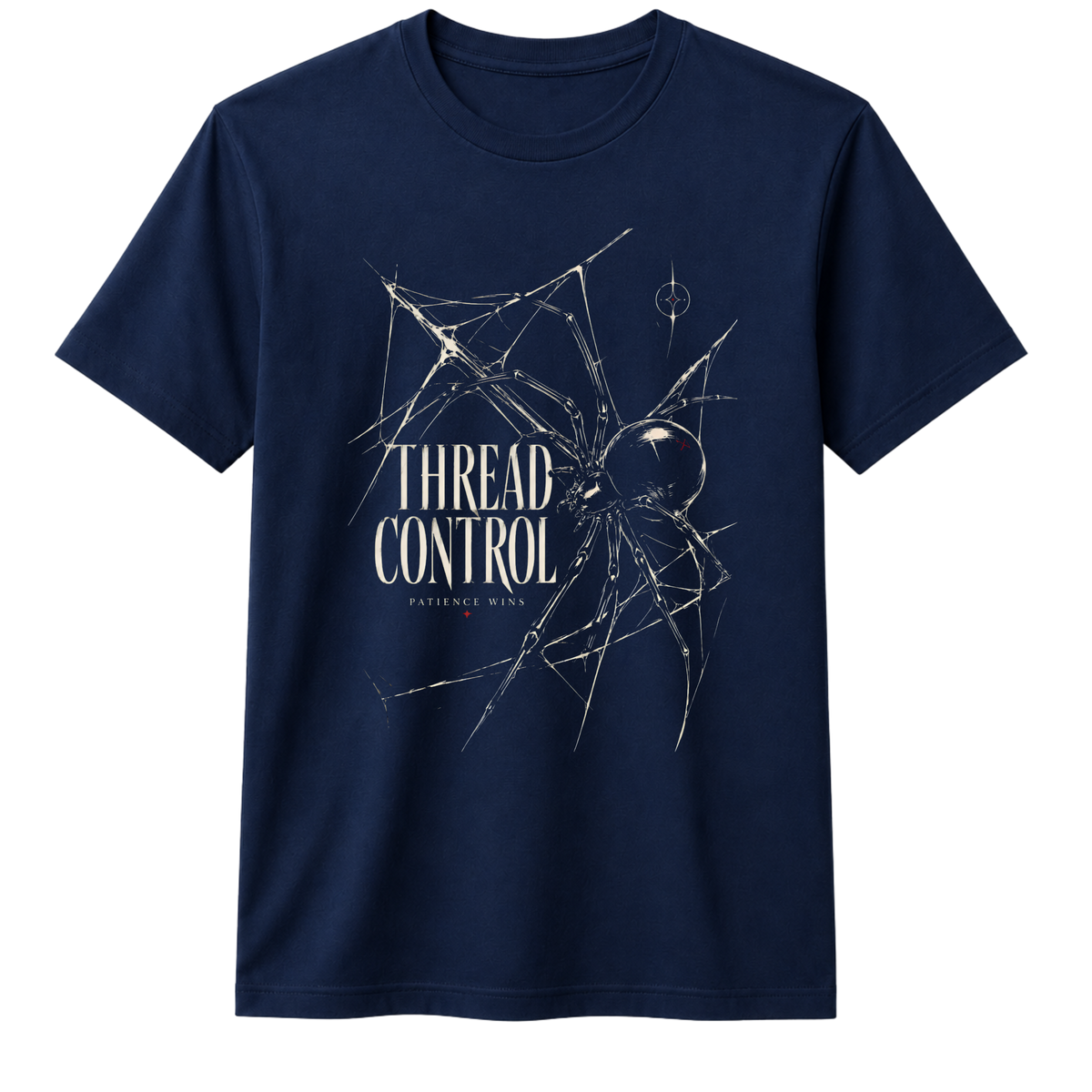 Thread Control Spider Graphic 100% Cotton T-shirt X NOTCH - Navy Blue