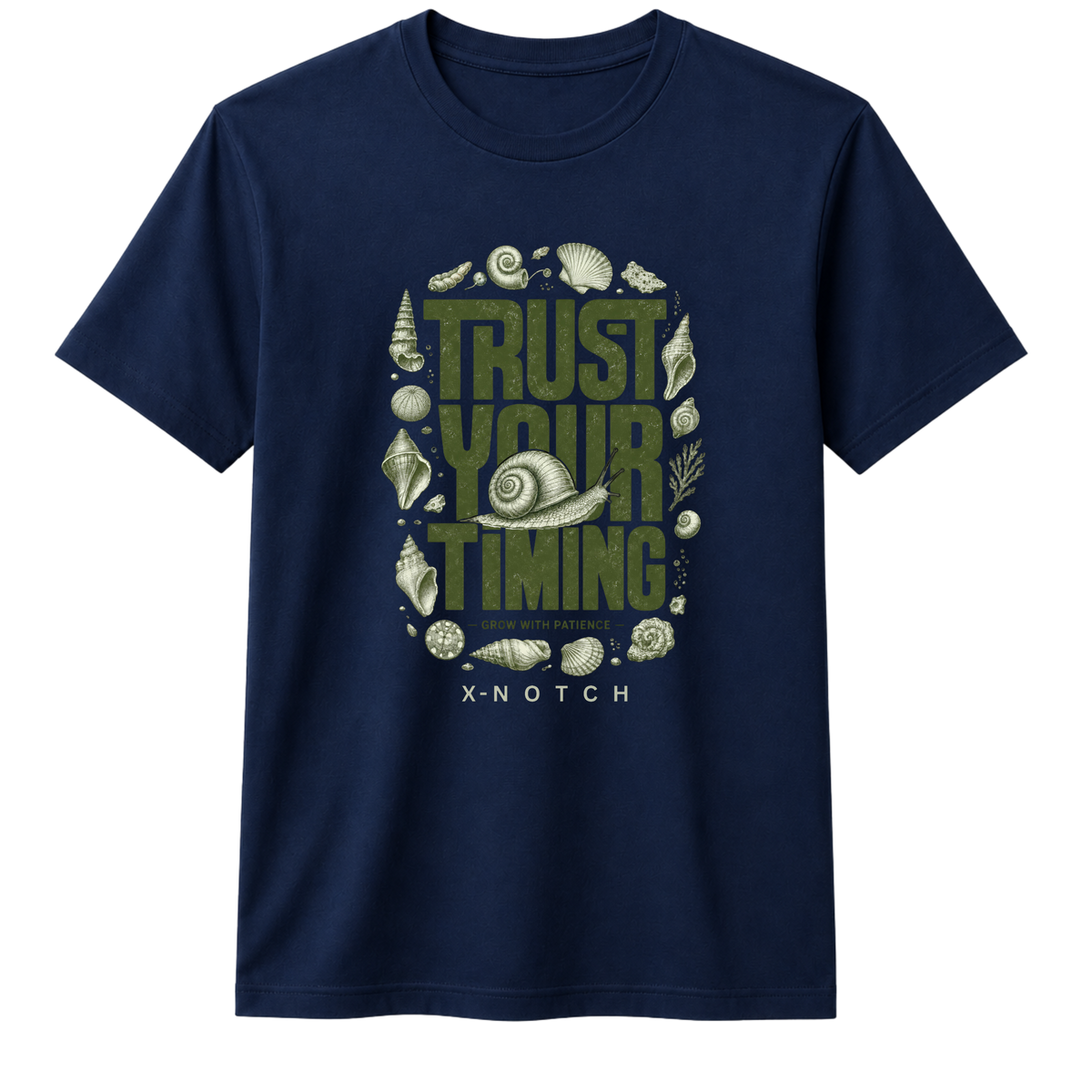 Trust Your Timing 100% Cotton T-shirt X NOTCH - Navy Blue
