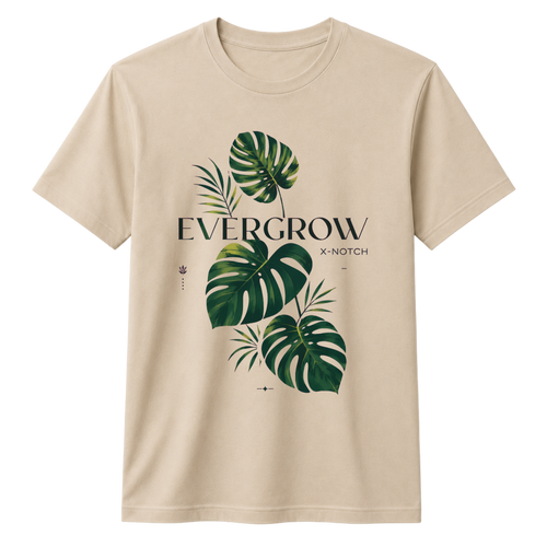 Evergrow Graphic 100% Cotton T-shirt | X NOTCH - Beige