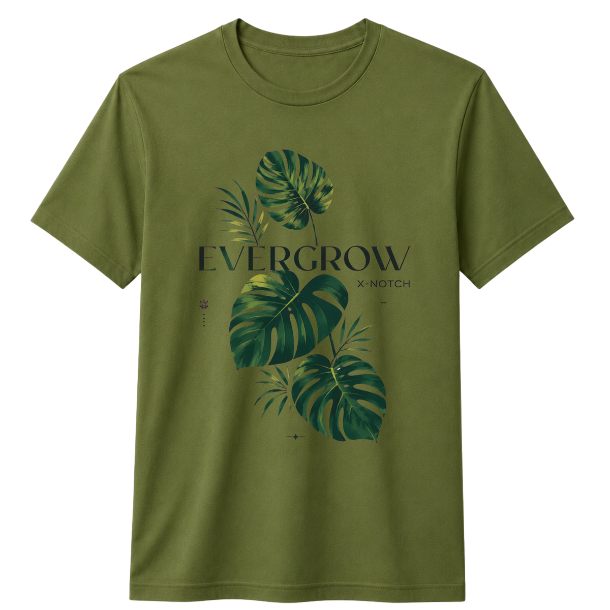 Evergrow Graphic 100% Cotton T-shirt | X NOTCH - Olive green