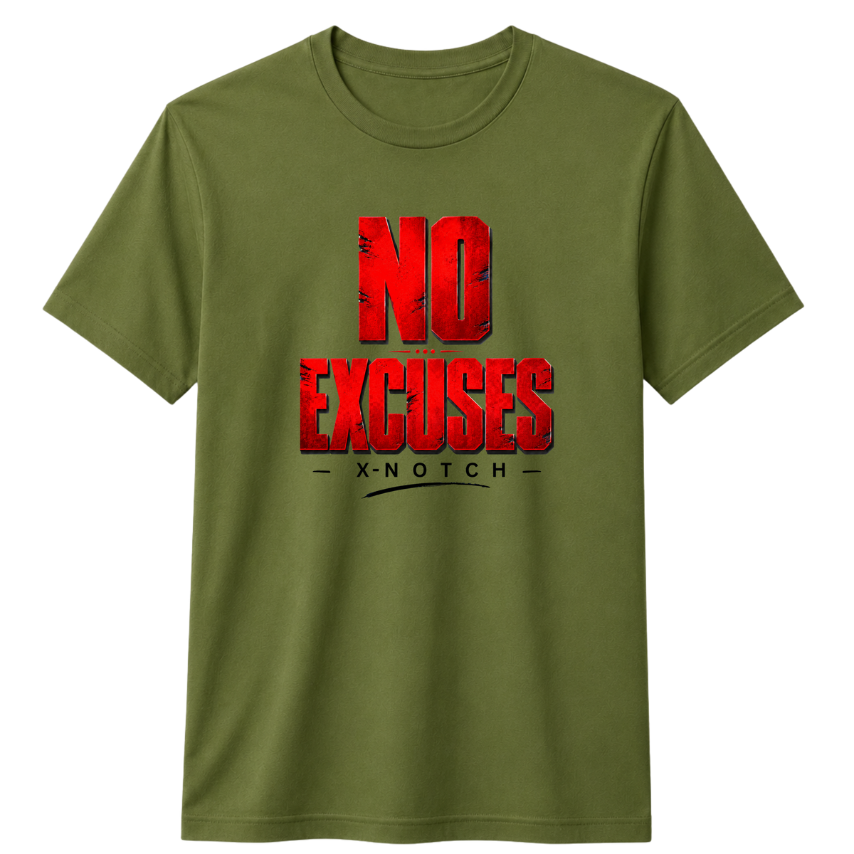 No Excuses 100% Cotton T-shirt X NOTCH - Olive green