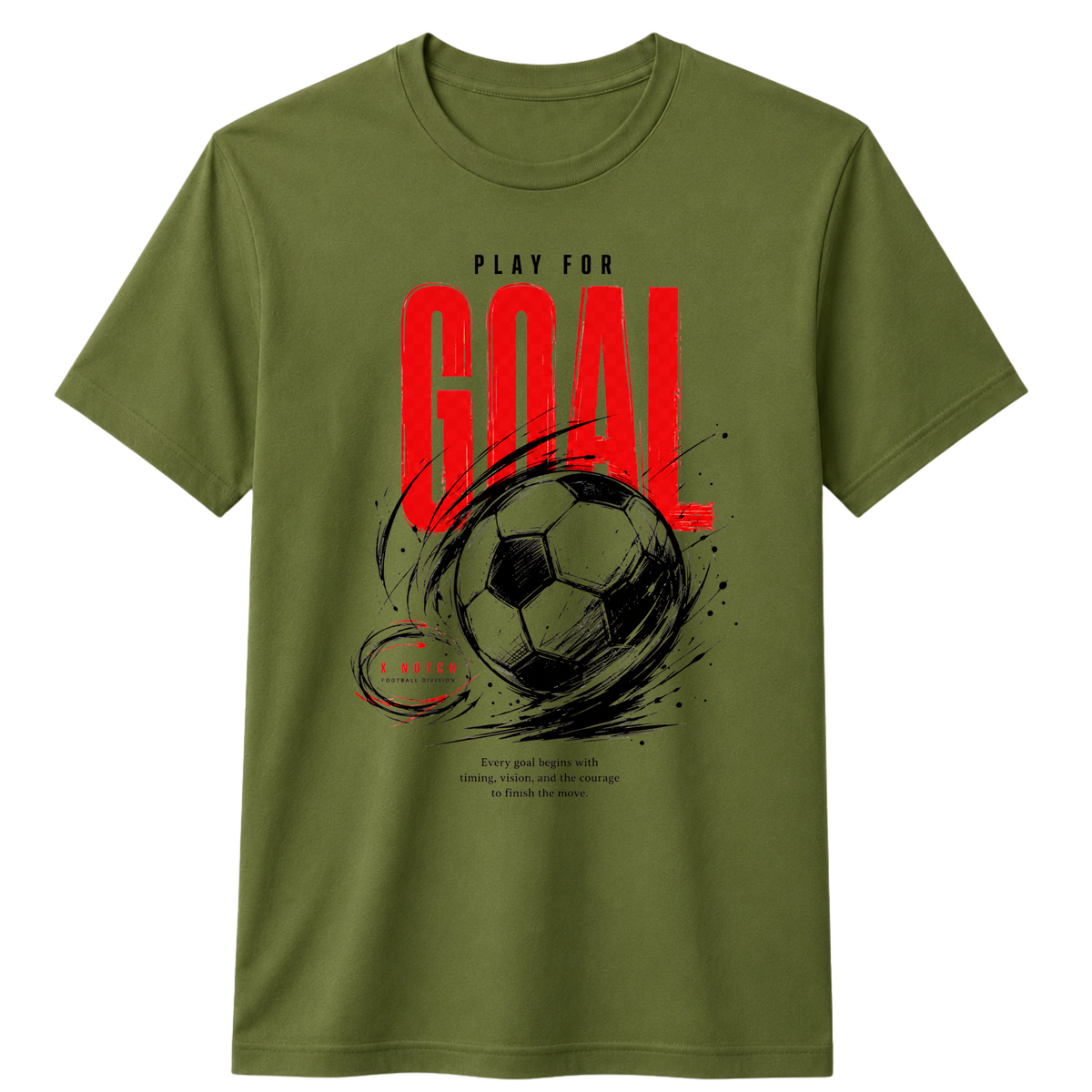Goal 100% Cotton T-shirt X NOTCH - Olive green