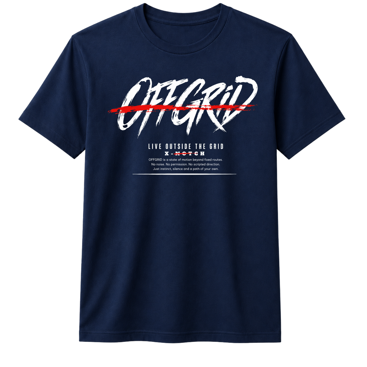OFFGRID 100% Cotton T-shirt X NOTCH - Navy Blue