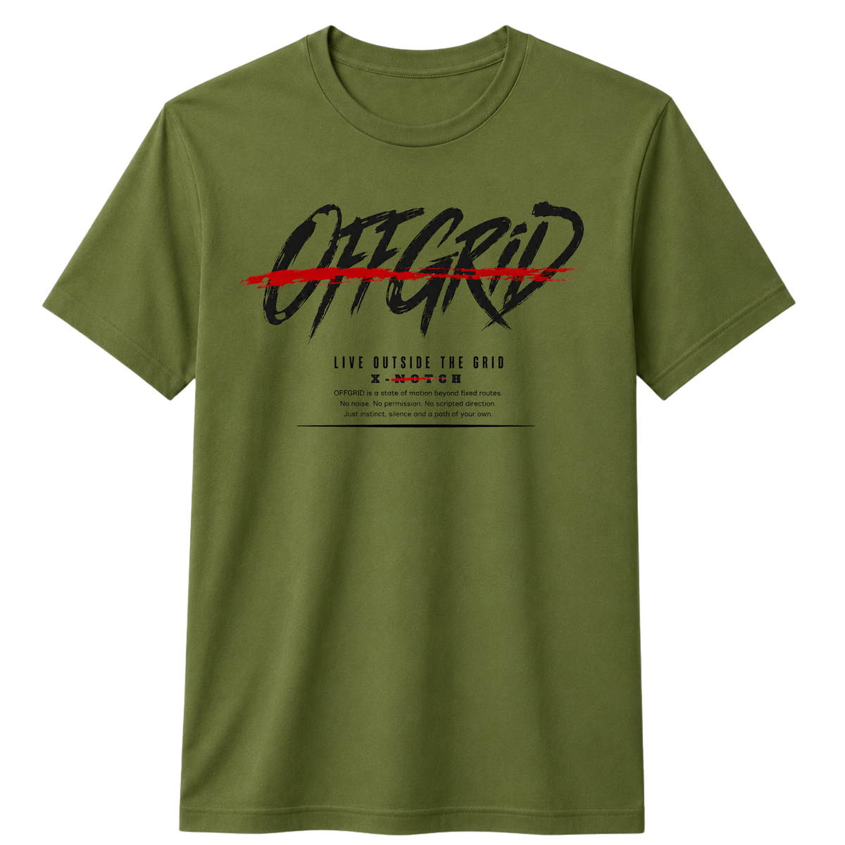OFFGRID 100% Cotton T-shirt X NOTCH - Olive green