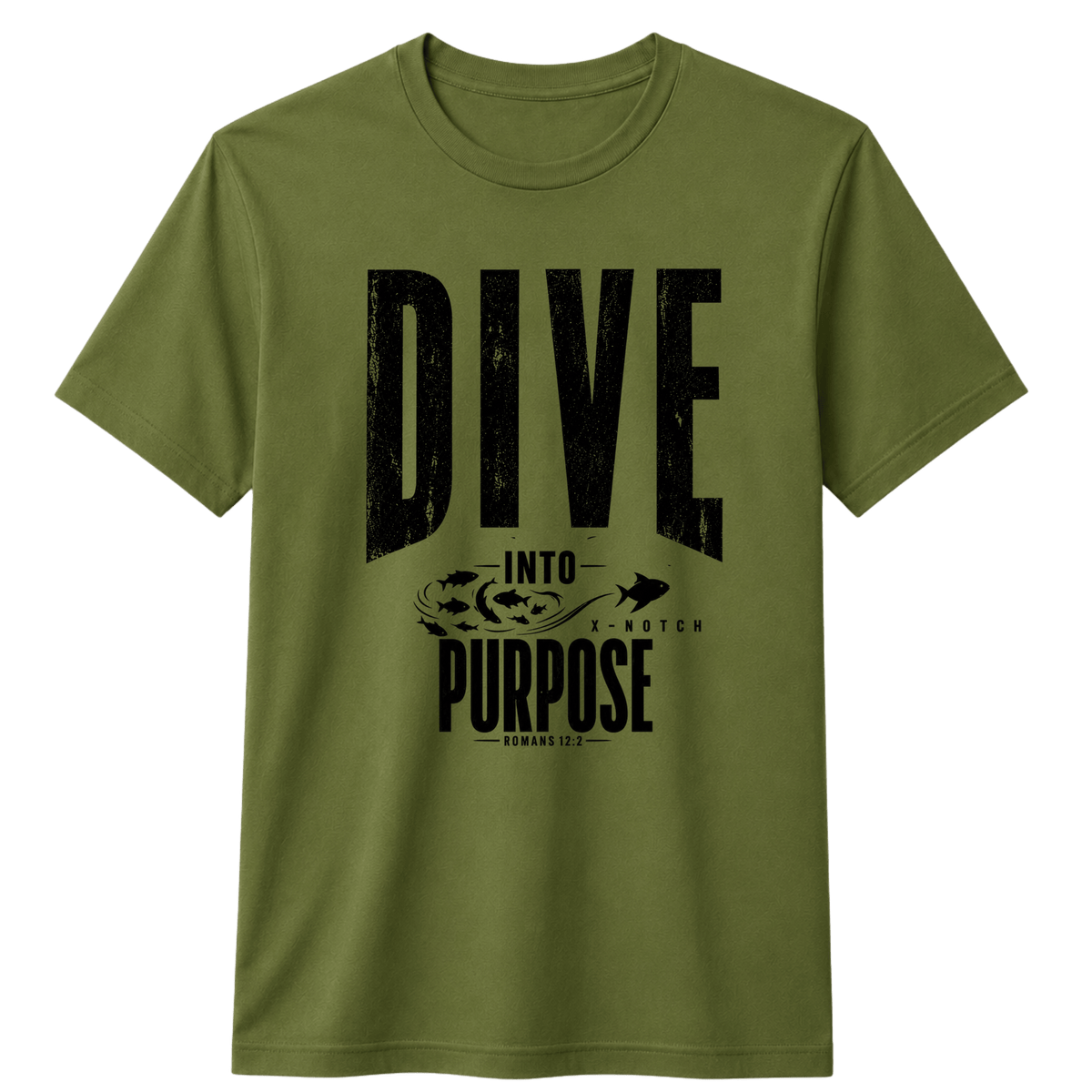 Dive Into Purpose 100% Cotton T-shirt X NOTCH - Olive green