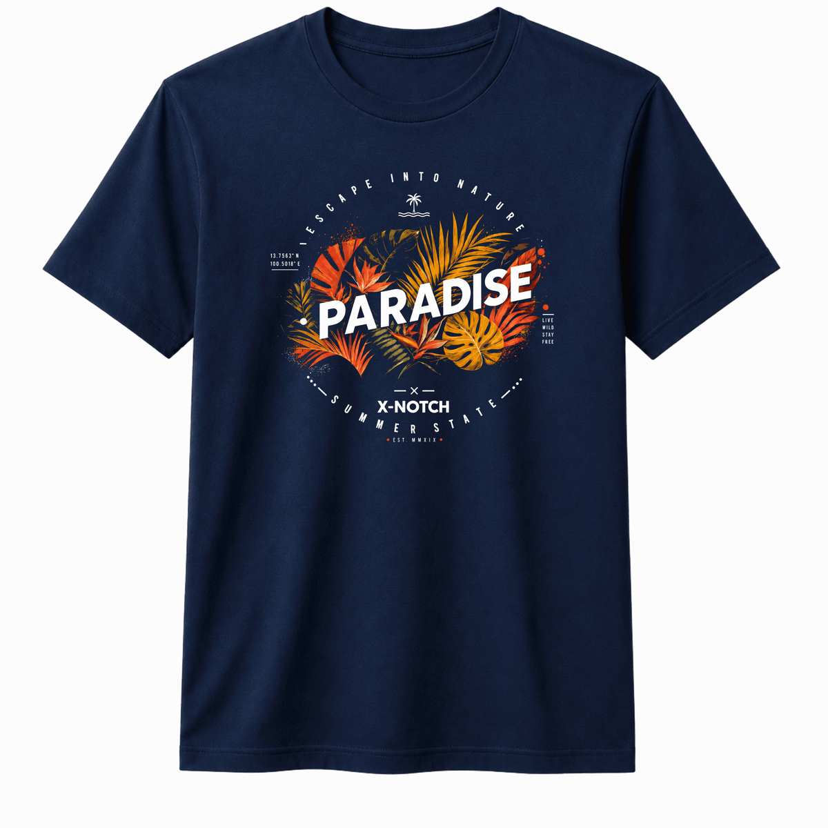 Paradise 100% Cotton T-shirt X NOTCH - Navy Blue