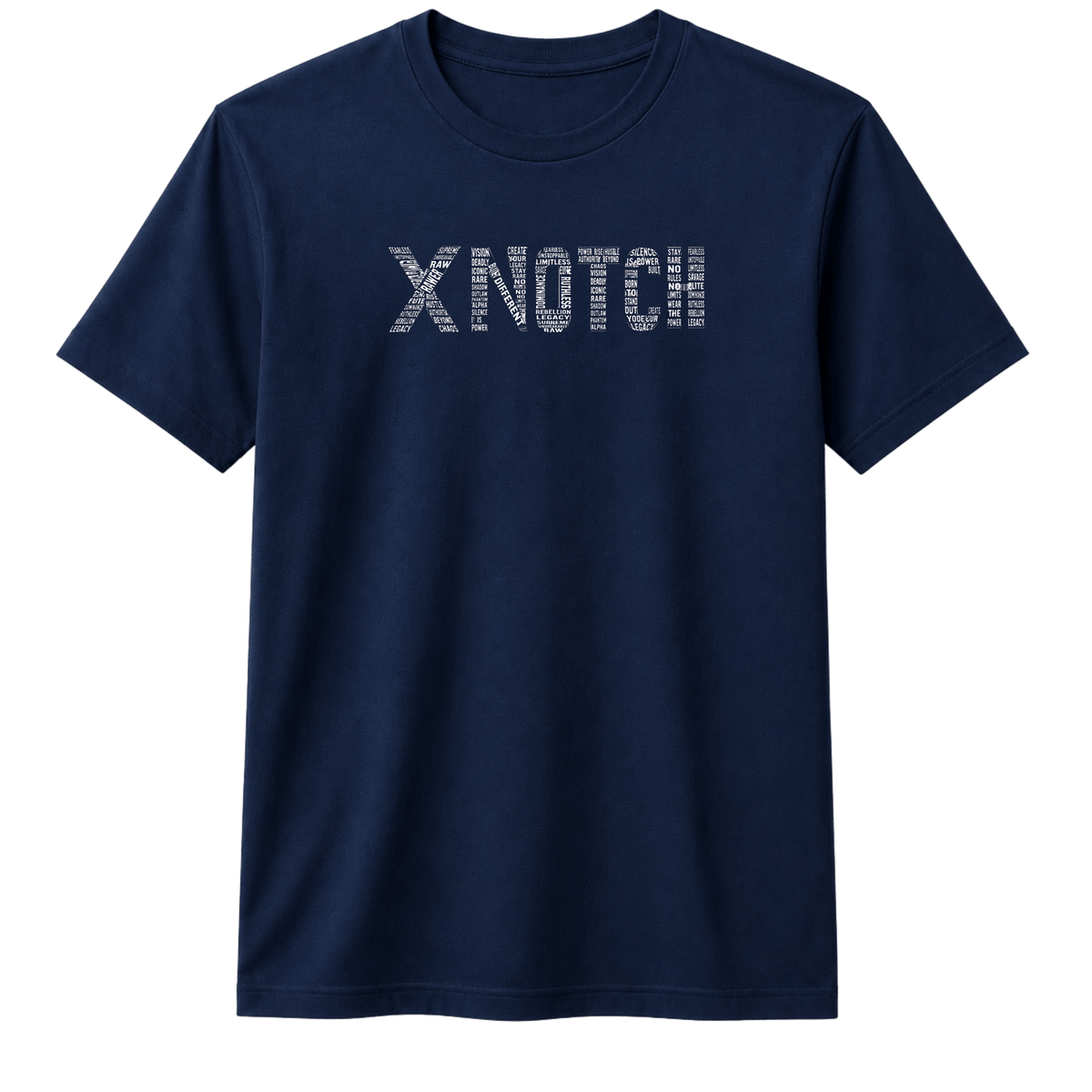 X NOTCH 100% Cotton T-shirt - Navy Blue
