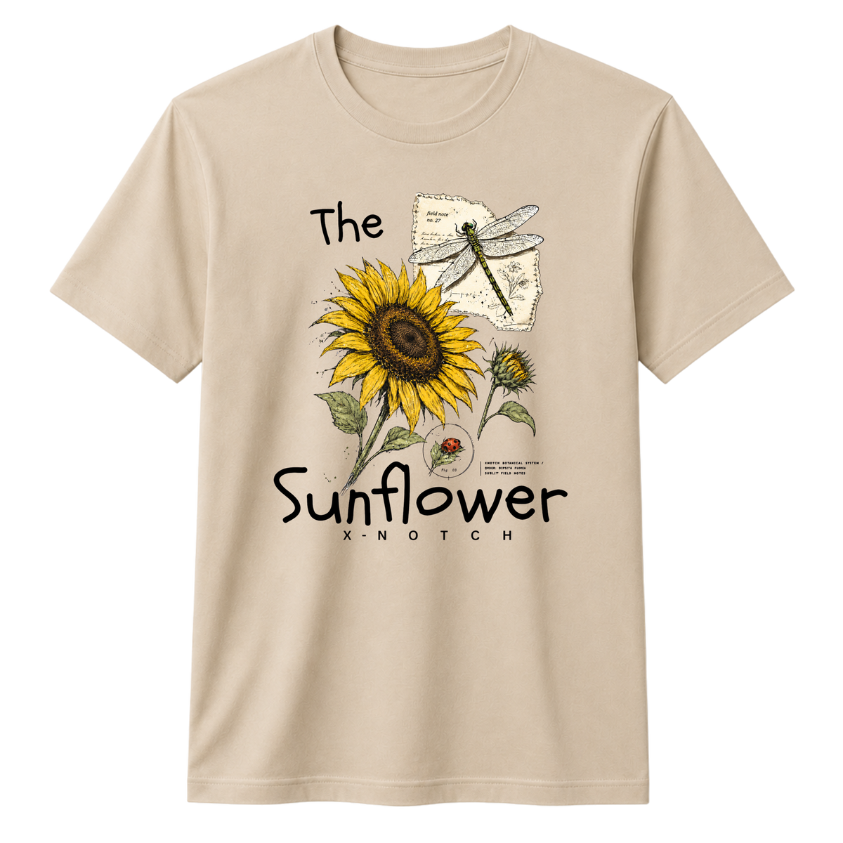 The Sunflower Graphic 100% Cotton T-shirt X NOTCH - Beige